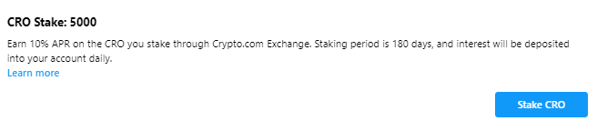 bonus benvenuto crypto.com exchange staking CRO