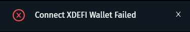 connect xdefi wallet failed soluzione